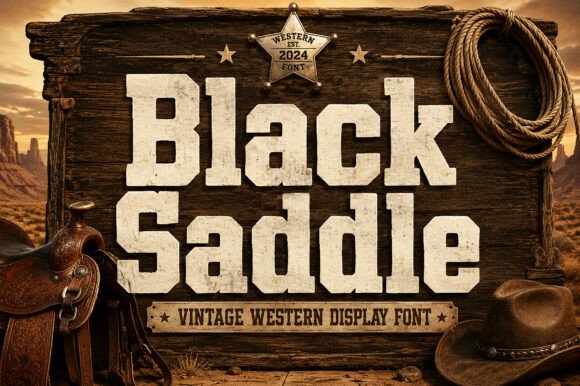 Black Saddle: The Bold Western Typeface for Rugged Branding