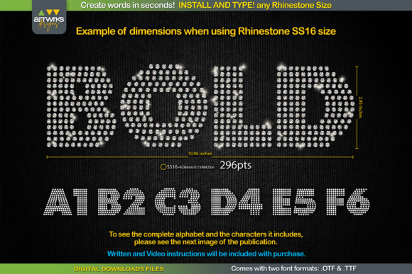 RS04 Modern DIY Rhinestone TTF Template: Create Sparkling Designs in Seconds